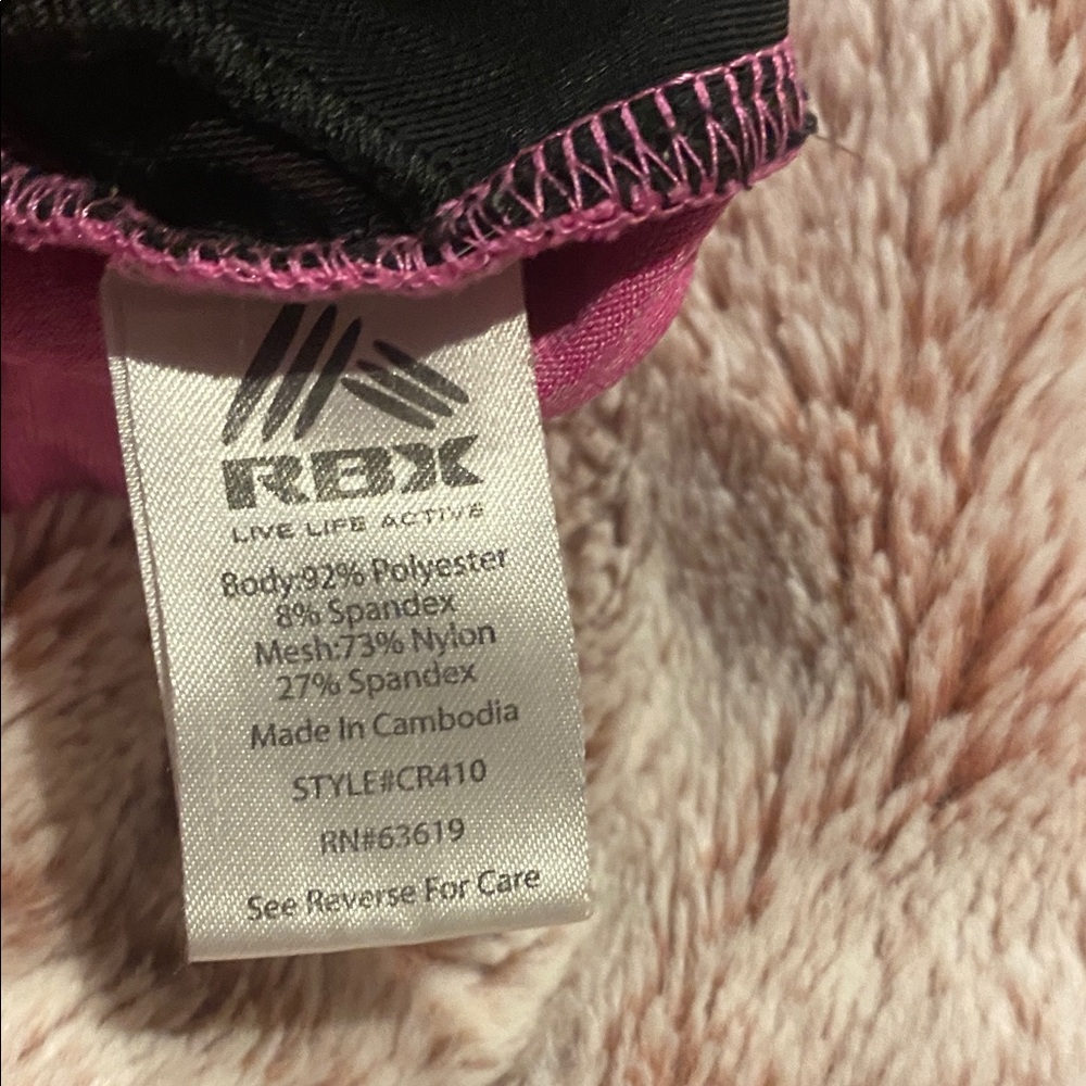 RBX Fuchsia Racerback Sports Bra - Picture 2 of 5
